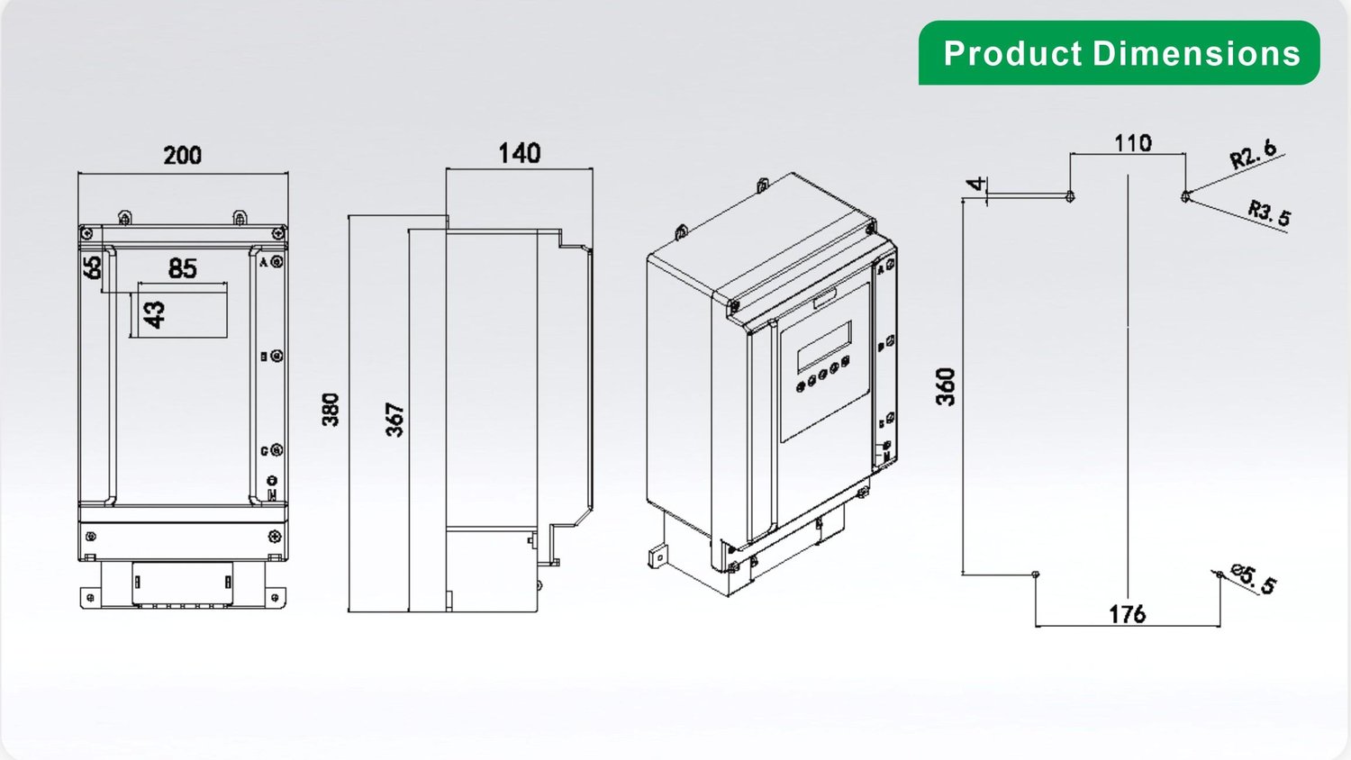 DDSH2361-KYTW-12D dimension drawing