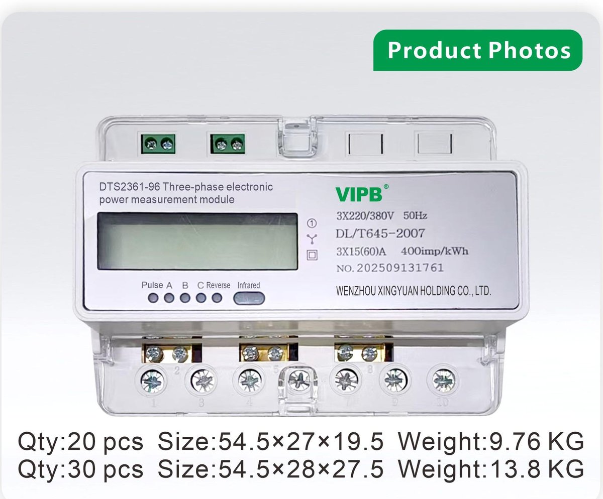 DTS2361-96 — three-phase AC DIN-rail electricity meter / 7P